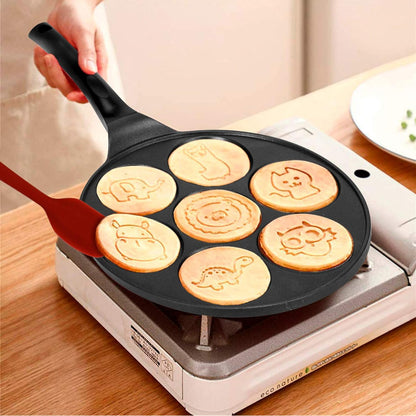 Animal Pancake Pan,Nonstick Pancake Griddle with 7 Unique Cute Animal Grill Pan Crepe Pancake Mold Mini Pancake Maker, Black